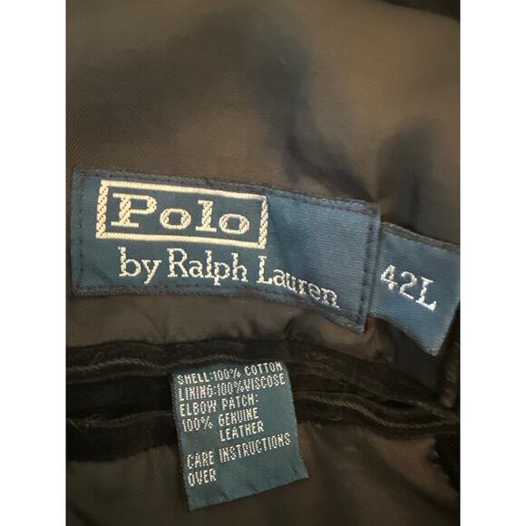 Polo Ralph Lauren Cordaroy  Black Sport Coat with Leather Elbow Patches Size 42L - Picture 3 of 7